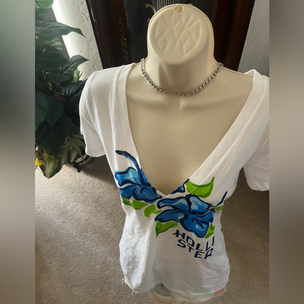 NWT Y2K Vintage Hollister V-neck top short sleeve - Picture 5 of 16
